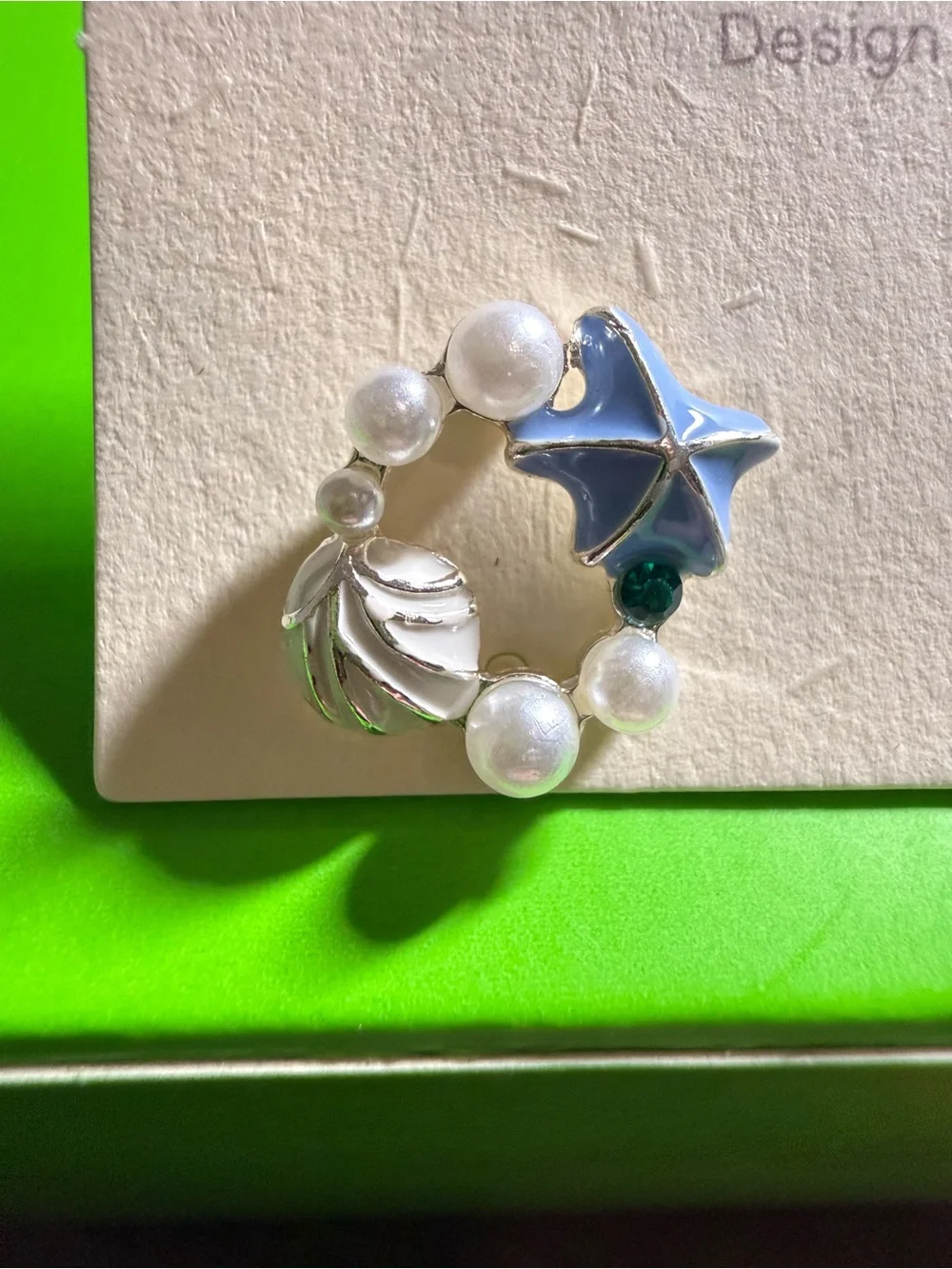 HAN KOU Blue Starfish and Shellfish Pearl Earrings *NEW